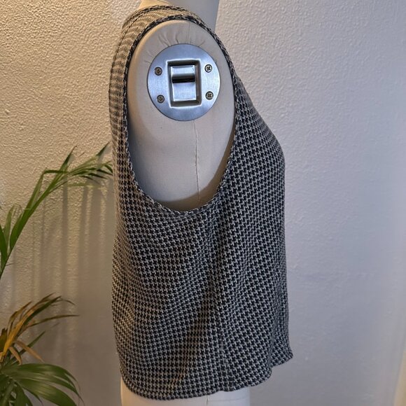 Columbia Rare 100% Cotton Tweed Black and White Vest Classic Knitted - Picture 3 of 9